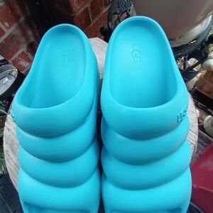 UGG Blue Wedge Slide Sandals